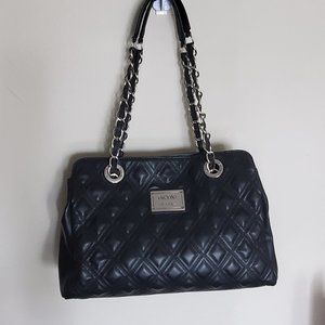 Nicole Miller Quilted Chain Shoulder Bag Black